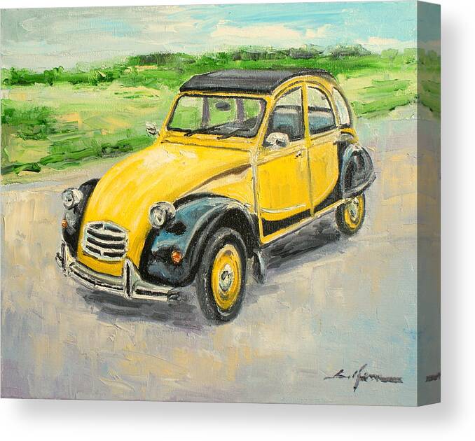 Citroen Canvas Print featuring the painting Citroen 2CV by Luke Karcz