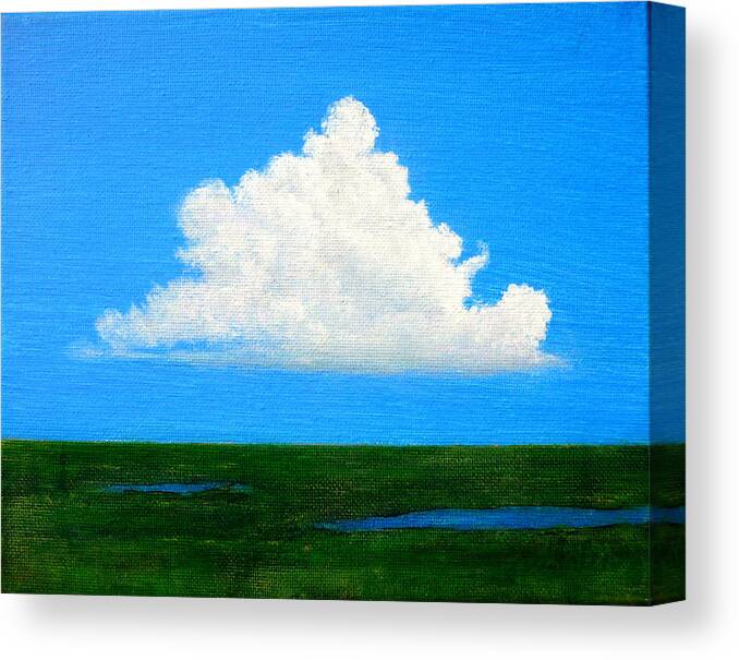 Cloud Canvas Print featuring the painting Cloud Over Wetlands by Jim Whalen