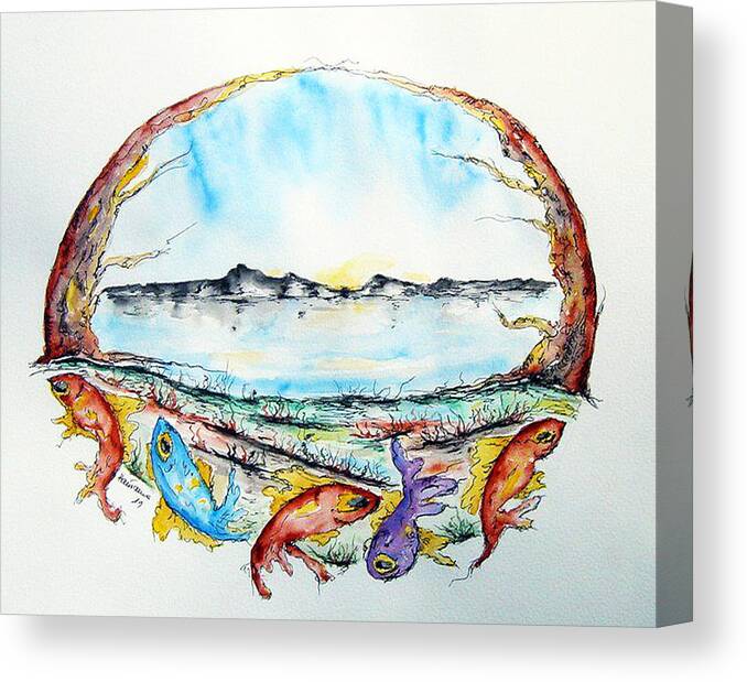 Fish Canvas Print featuring the painting Coast by Natasa Dobrosavljev
