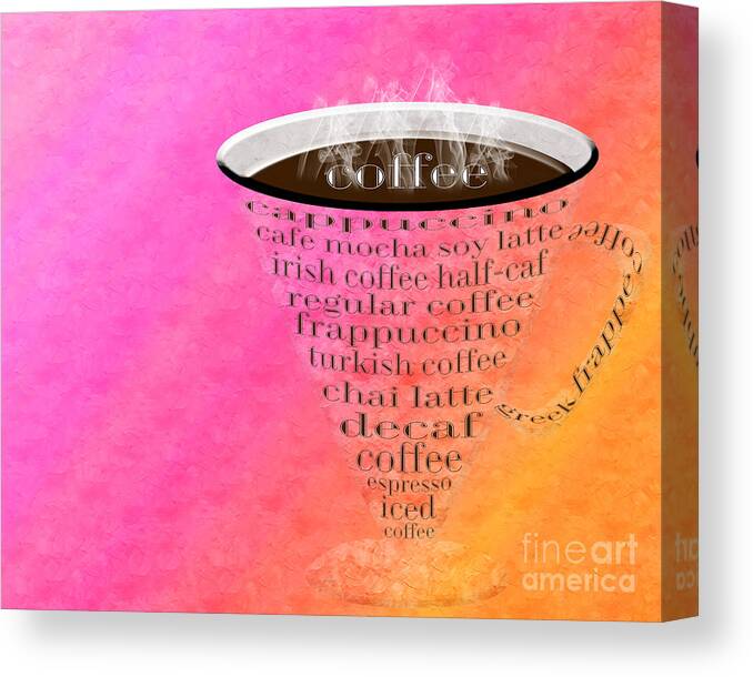 Coffee Canvas Print featuring the digital art Coffee Cup The Jetsons Sorbet by Andee Design