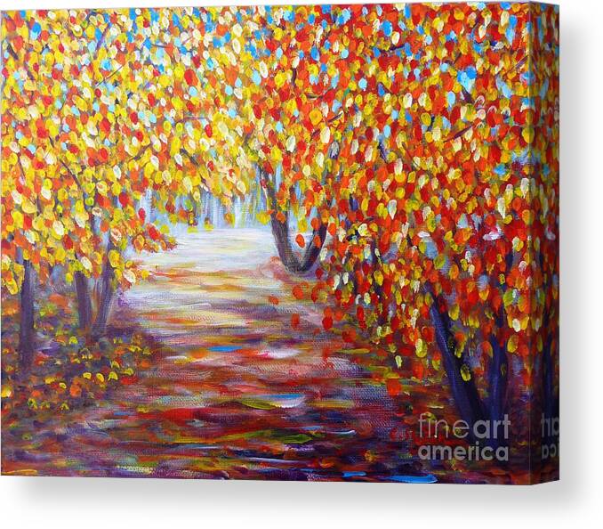 Painting Canvas Print featuring the painting Colorful Autumn by Cristina Stefan