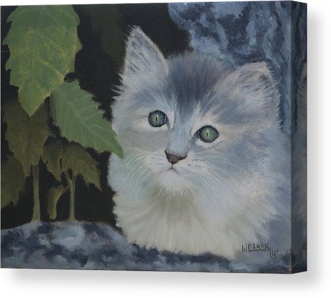 Nature Canvas Print featuring the painting Coming out of hiding by Wade Clark