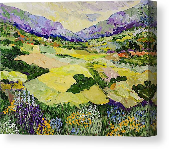 Landscape Canvas Print featuring the painting Cool Grass by Allan P Friedlander