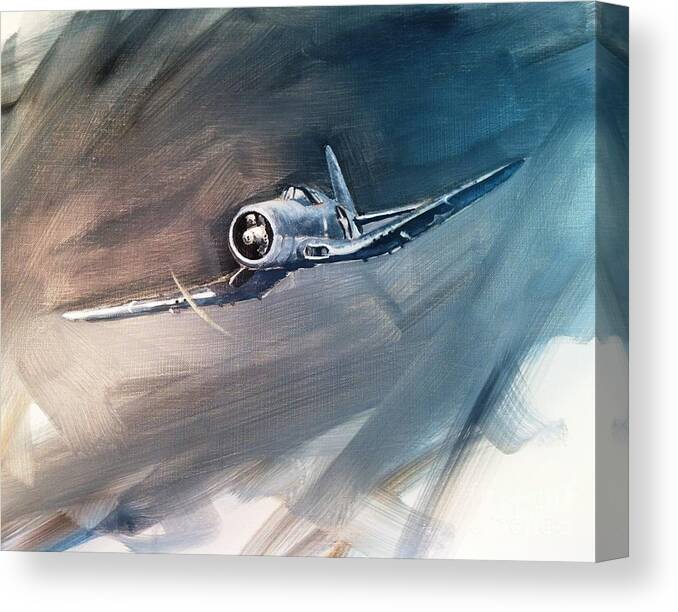 Corsair Canvas Print featuring the painting Corsair Sketch 1 by Stephen Roberson