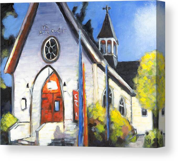 Church Canvas Print featuring the painting Corvallis Arts Center by Mike Bergen