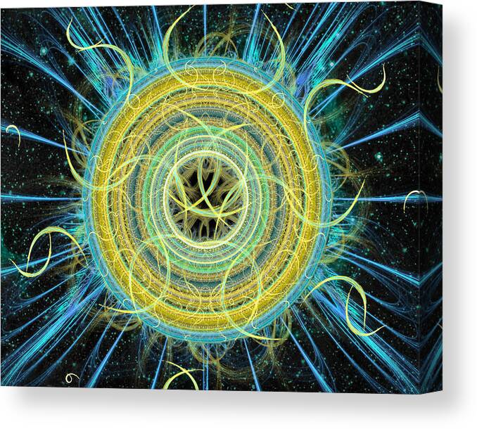 Abstract Canvas Print featuring the digital art Cosmic Circle Fusion by Shawn Dall