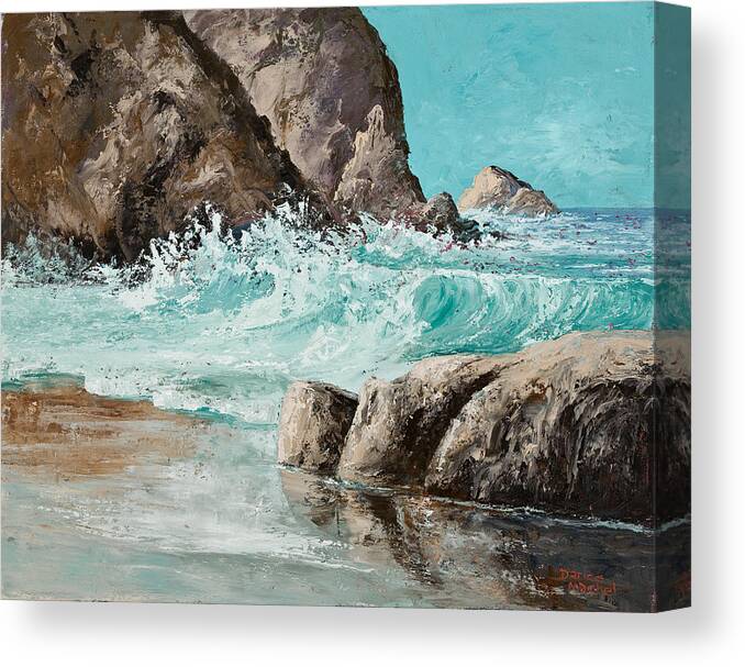 Ocean Canvas Print featuring the painting Crashing Waves by Darice Machel McGuire