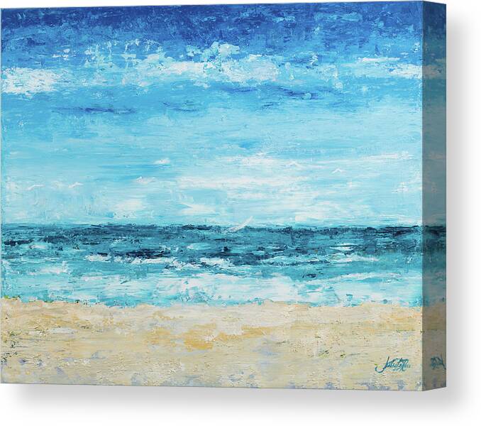 Crashing Canvas Print featuring the painting Crashing Waves by Julie Derice
