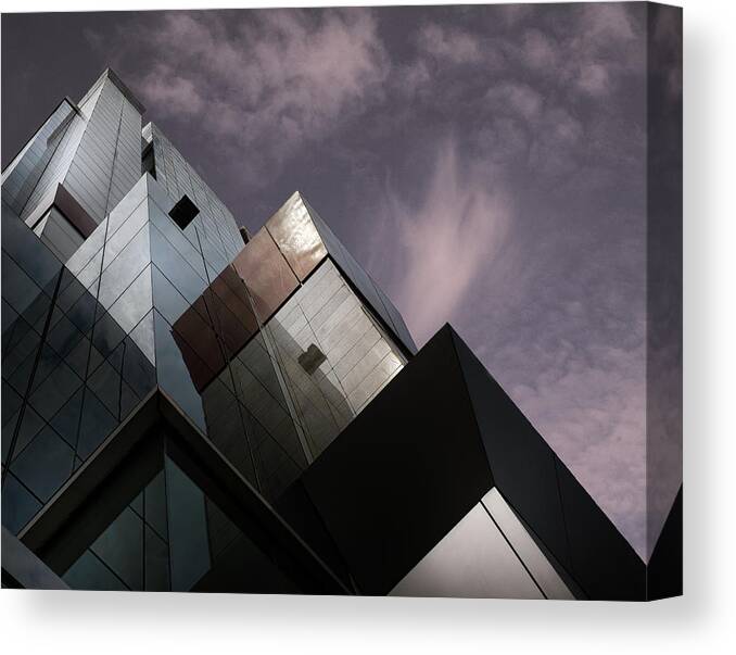 Architecture Canvas Print featuring the photograph Cubic Reflection. by Harry Verschelden