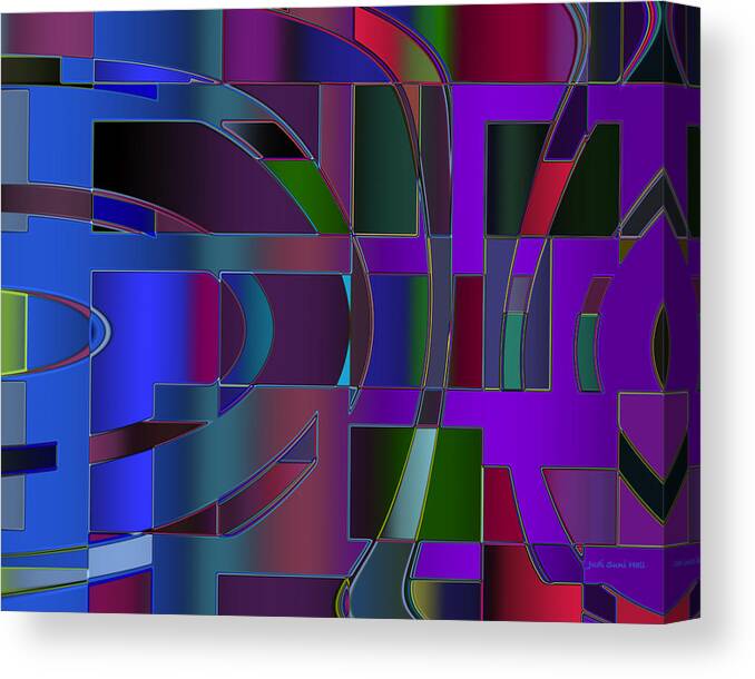 Geometric Canvas Print featuring the digital art Curves and Trapezoids 2 by Judi Suni Hall