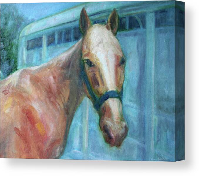 Horse Canvas Print featuring the painting Custom Pet Portrait Painting - Original Artwork - Horse - Dog - Cat - Bird by Quin Sweetman
