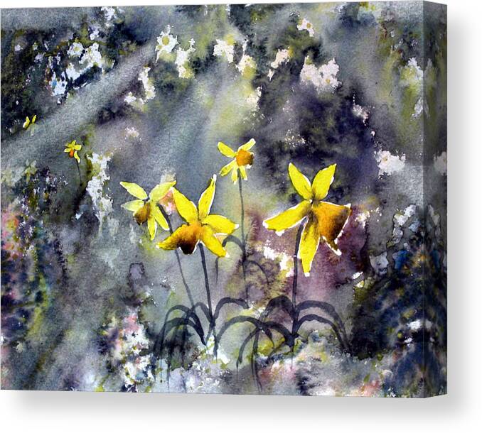 Glenn Marshall Artist Canvas Print featuring the painting Daffodils of Hope by Glenn Marshall