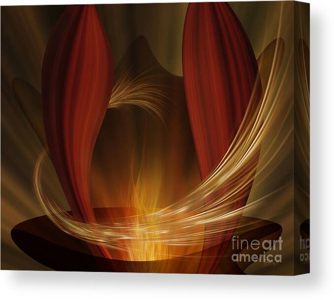 Floating Canvas Print featuring the digital art Dances with fire by Johnny Hildingsson