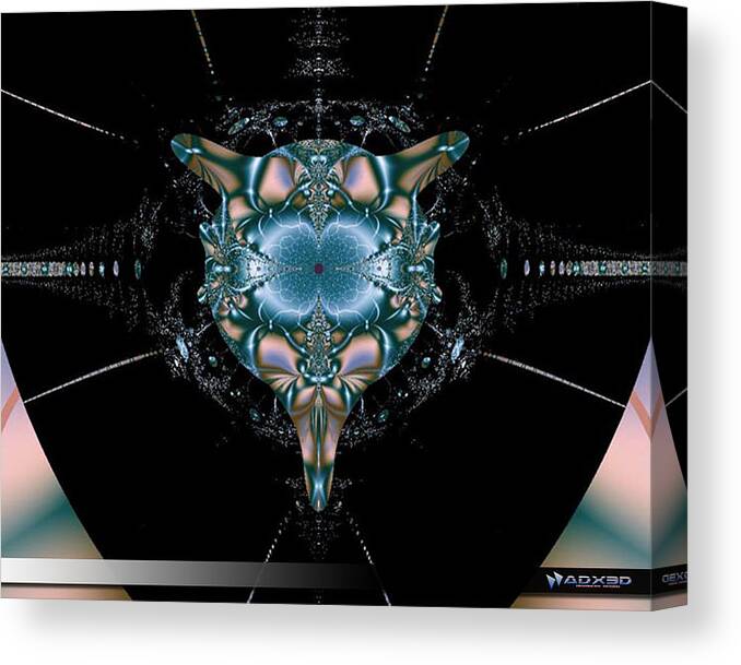  Canvas Print featuring the digital art Dark Fractal II by Andrew Selby