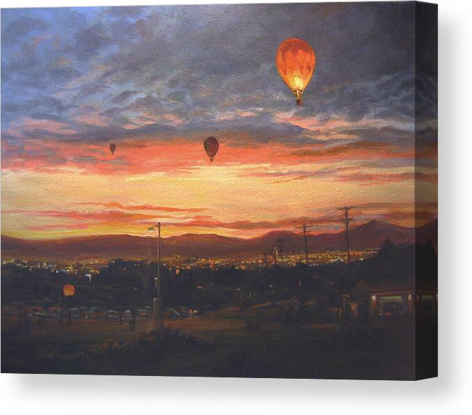 Nature Canvas Print featuring the painting Dawn Patrol by Donna Tucker