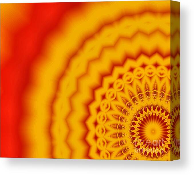 Sunrise Kaleidoscope Canvas Print featuring the digital art Day Glow by Stan Reckard