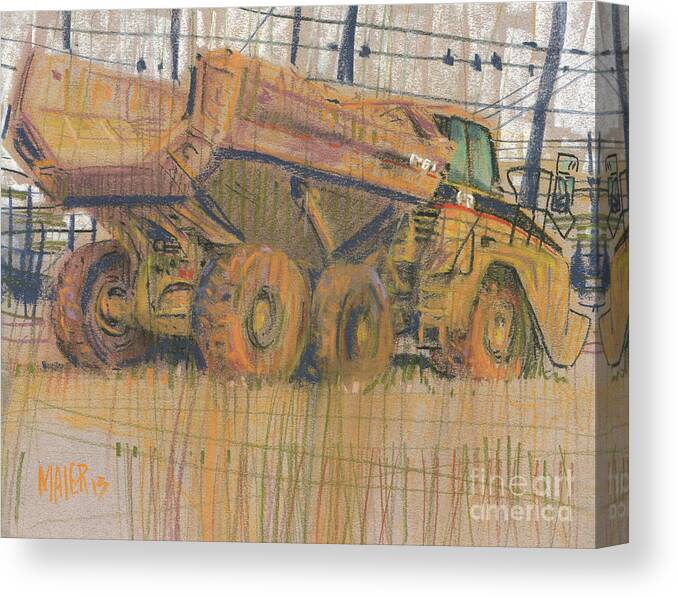 Truck Canvas Print featuring the painting Dirt Mover by Donald Maier