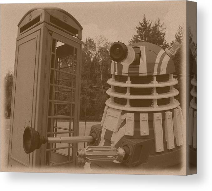 Richard Reeve Canvas Print featuring the photograph Dr Who - The Wrong Box by Richard Reeve