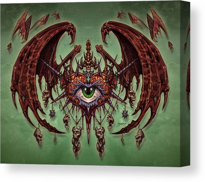 Heart Canvas Print featuring the digital art Dragon Heart by David Bollt