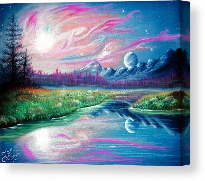 Landscape Canvas Print featuring the drawing Dreamscape by Alaina Ferguson