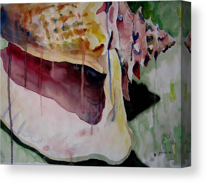 Ocean Canvas Print featuring the painting Dripping Shell by Jeffrey S Perrine