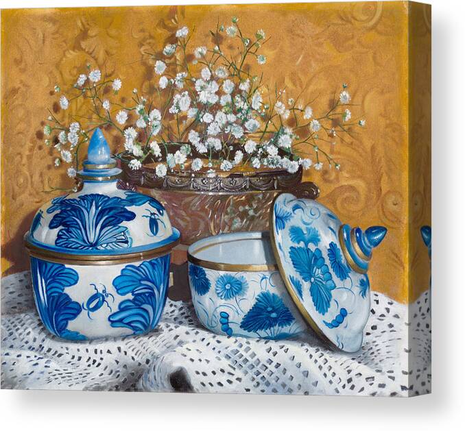 Still Life Canvas Print featuring the painting Due Bomboniere by Danka Weitzen