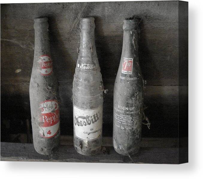 Bottles Canvas Print featuring the photograph Dust on the Bottles by J L Zarek