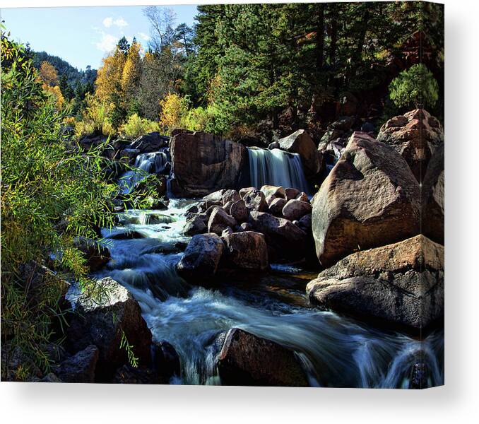 Autumn Colors Canvas Print featuring the photograph El Dorado Falls by Jim Garrison