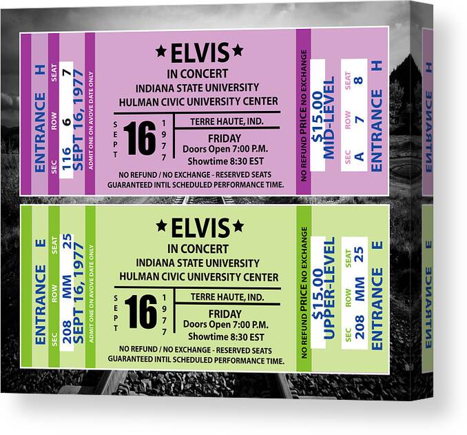 Elvis Canvas Print featuring the digital art Elvis Presely Tickets by Marvin Blaine