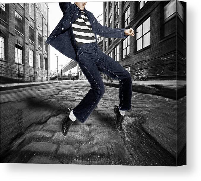 Elvis Presley Canvas Print featuring the photograph Elvis Presley In New York City Street by Tony Rubino