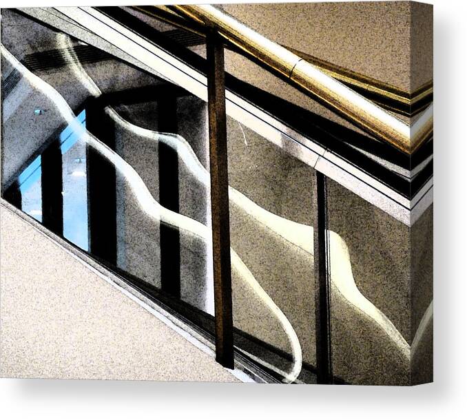 Abstract Canvas Print featuring the photograph Escalator by Jessica Levant
