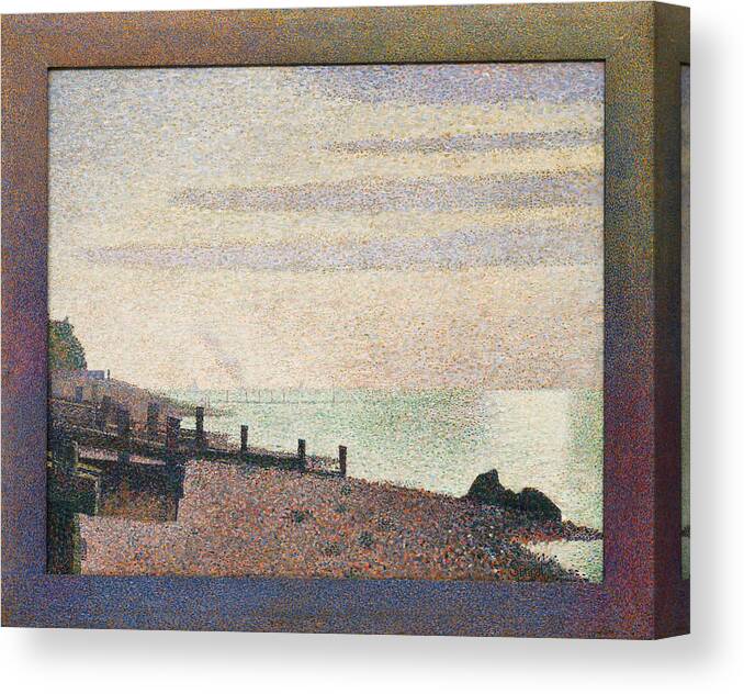 1886 Canvas Print featuring the painting Evening - Honfleur by Georges Seurat