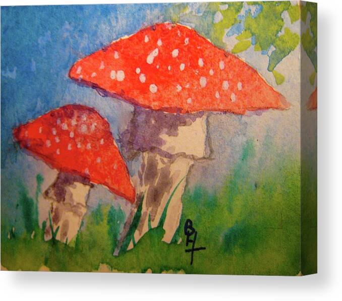 Amanita Muscaria Canvas Print featuring the painting Everything Gets Brighter by Beverley Harper Tinsley