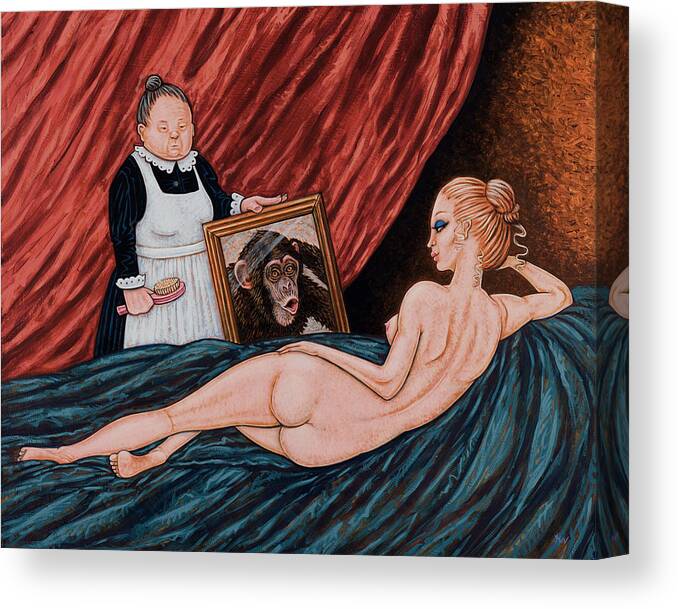Vanity Canvas Print featuring the painting Evolution of Venus by Holly Wood