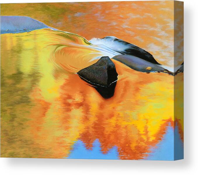 Landscape Canvas Print featuring the pastel Fall Reflections by Bruce Richardson