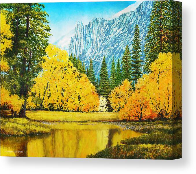 Oil Painting Canvas Print featuring the painting Fall Splendor in Yosemite by Douglas Castleman