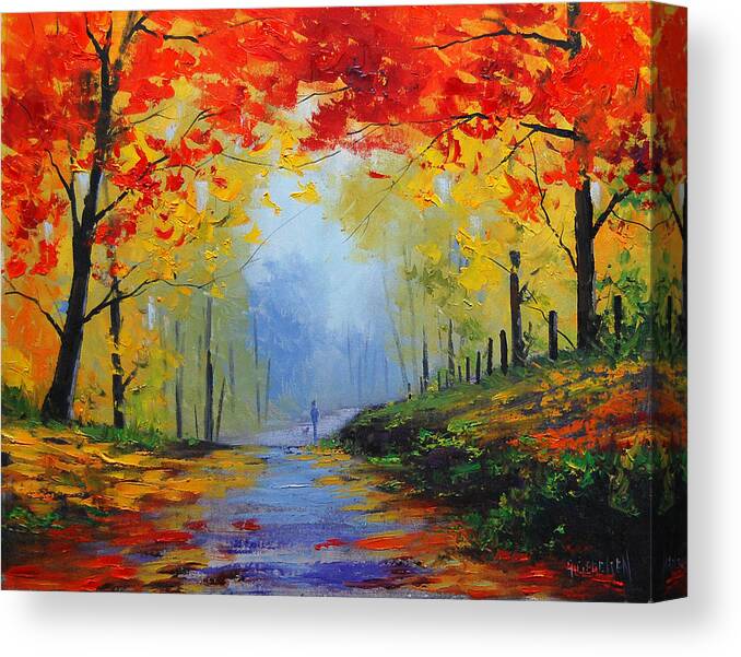 Fall Canvas Print featuring the painting Fall Stroll by Graham Gercken