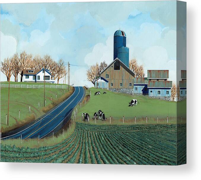 Dairy Canvas Print featuring the painting Family Dairy by John Wyckoff