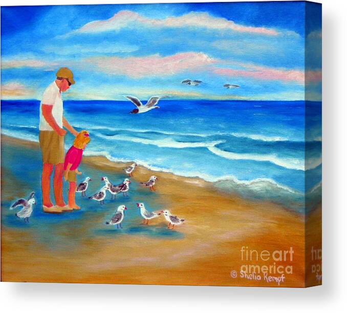 Canvas Prints Canvas Print featuring the painting Feeding Time by Shelia Kempf