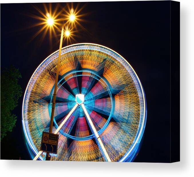 Outdoors Canvas Print featuring the photograph Ferris Lights by Photography By Tim Reif