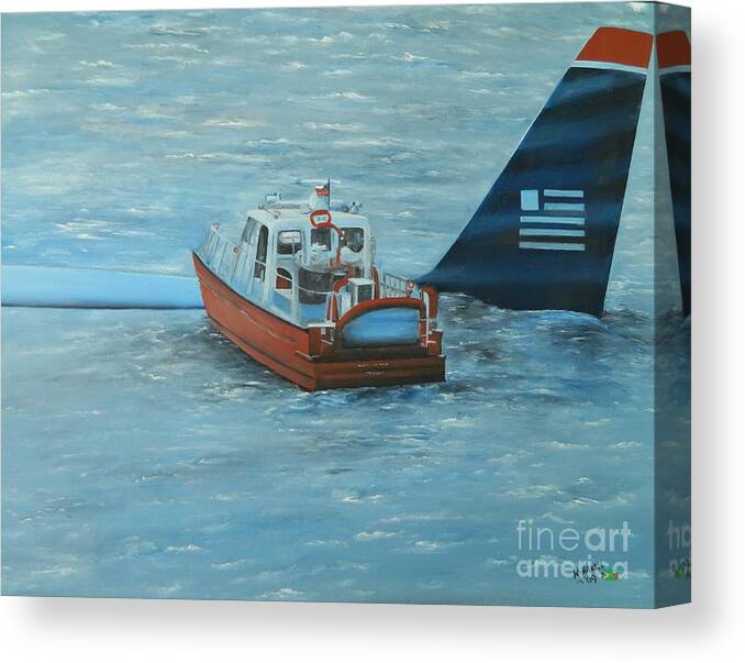 Boat Canvas Print featuring the painting Final Rescue by Kenneth Harris