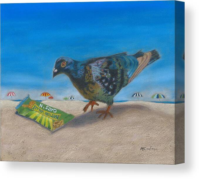 Bird Canvas Print featuring the painting Finders Keepers by Arlene Crafton
