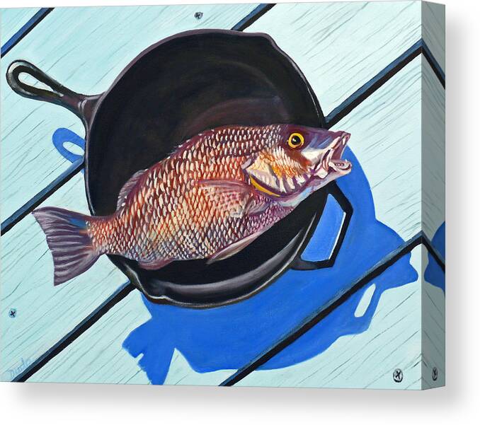 Fish Fry Canvas Print featuring the painting Fish Fry by Susan Duda