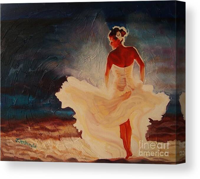 Flamenco Canvas Print featuring the painting Flamenco Allure by Janet McDonald