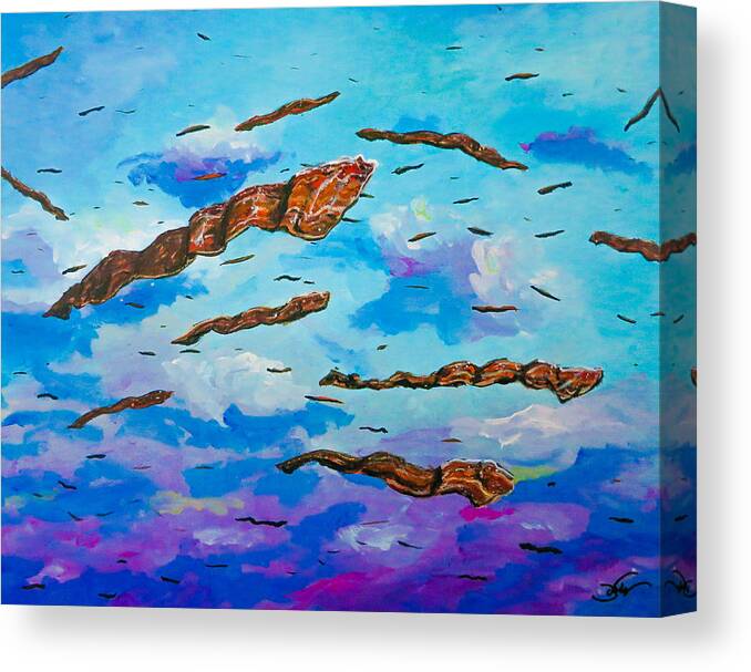 Bacon Canvas Print featuring the painting Hog Heaven by Joel Tesch