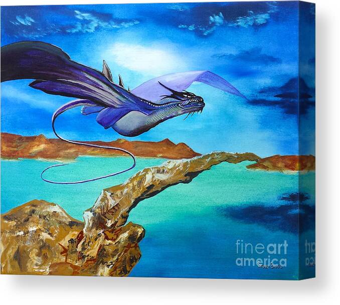 Dragon Canvas Print featuring the painting Flight by Stuart Engel