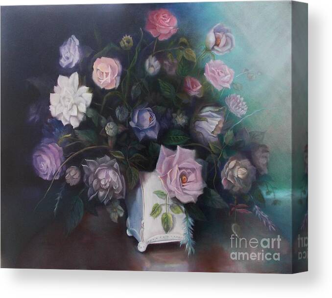 Flowers Canvas Print featuring the painting Floral Still Life by Marlene Book