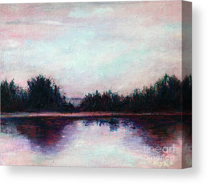 Landscape Canvas Print featuring the painting Florida Canal by Myra Maslowsky