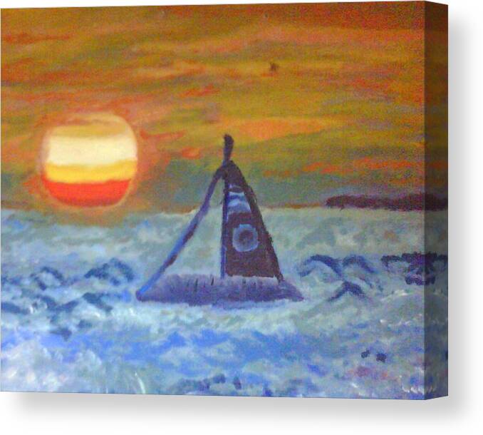 Florida Canvas Print featuring the painting Florida Key Sunset by Suzanne Berthier
