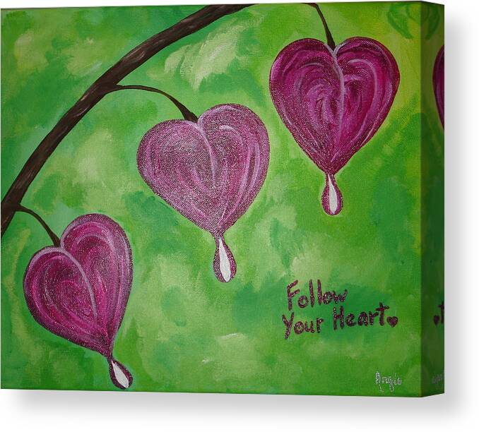 Heart Canvas Print featuring the painting Follwo Your Heart 12515 by Angie Butler